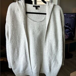 Banana Republic Cream Hooded Cardigan